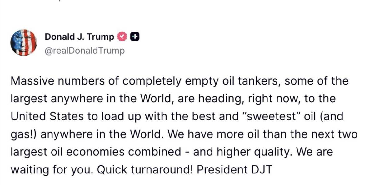 🚨 TRUMP: "We have more oil than the next two largest oil companies combined."
#USD #oil🛢️ #news