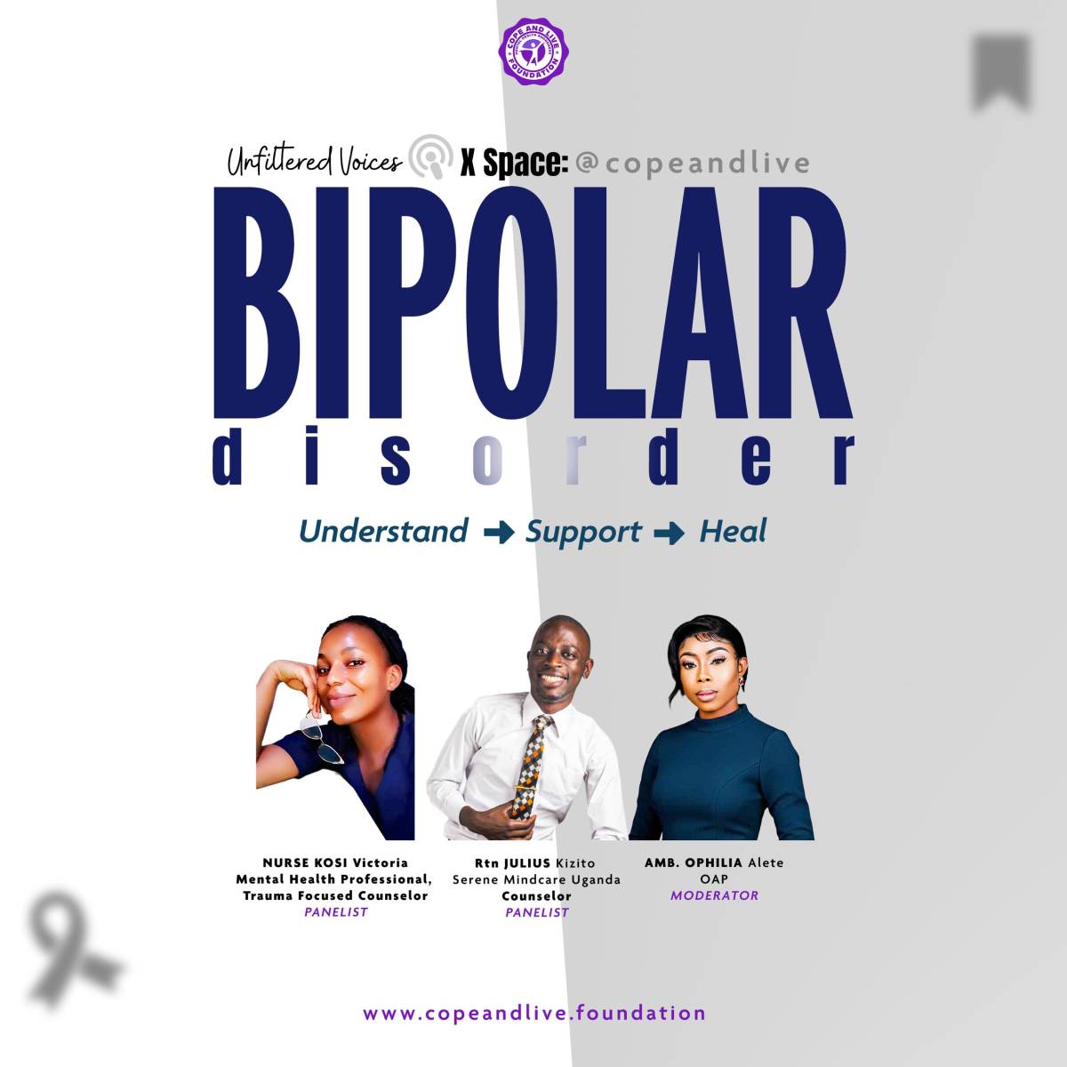 LIVE X SPACE: “BIPOLAR DISORDER: UNDERSTAND, SUPPORT, HEAL” – MENTAL HEALTH IN AFRICAN CONTEXTS
Bipo...