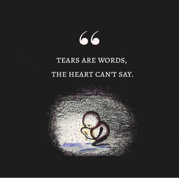TEARS ARE PAINFUL EXPRESSION OF WORDS,THE HEART CAN'T SAY.