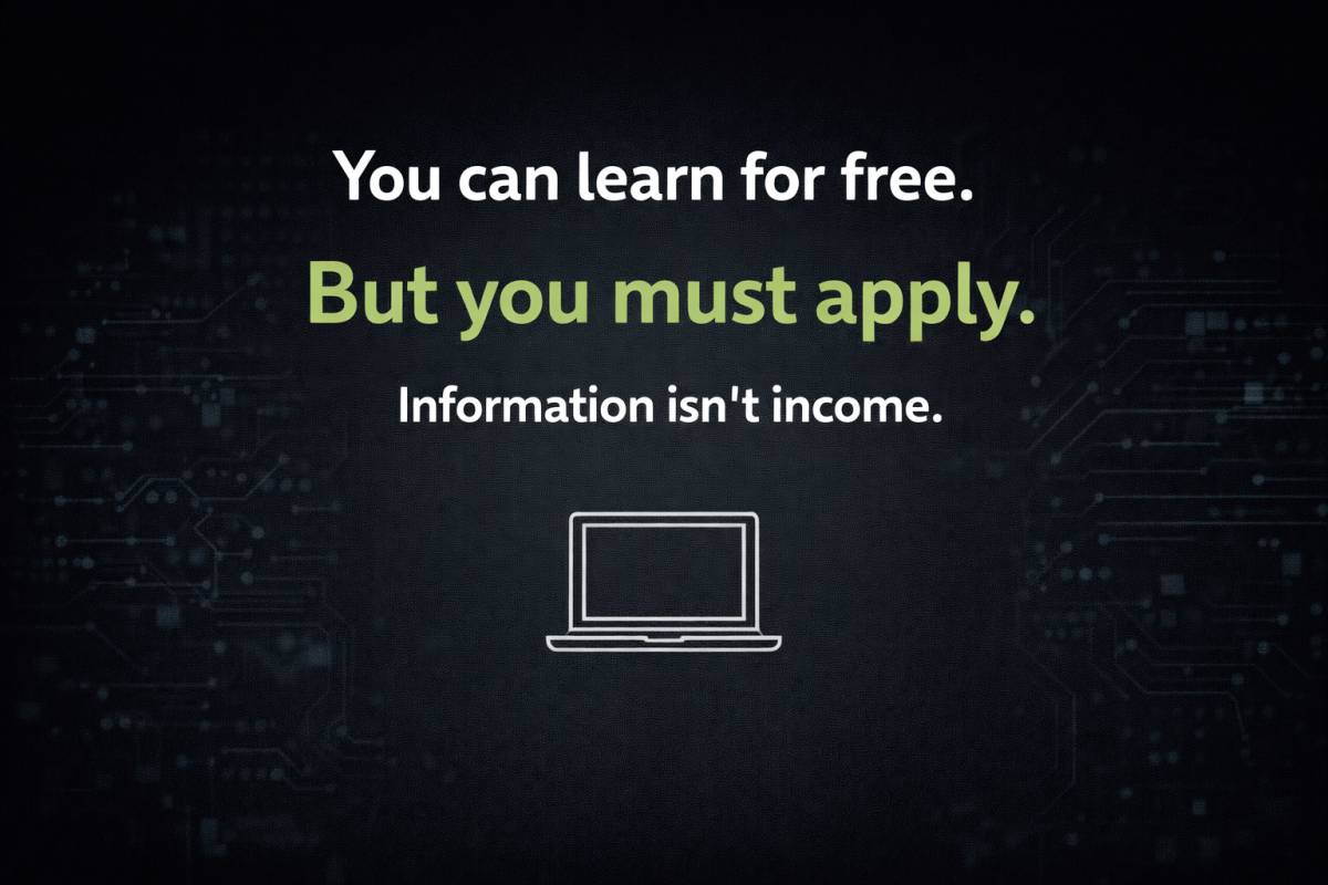 Learning is free everywhere. Execution is what gets paid. 💡💰