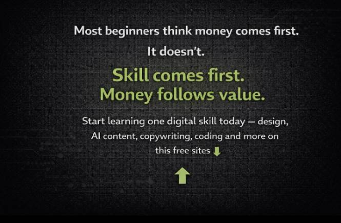 Most beginners think money comes first.
It doesn’t.
Skill comes first.
Money follows value.
The inte...