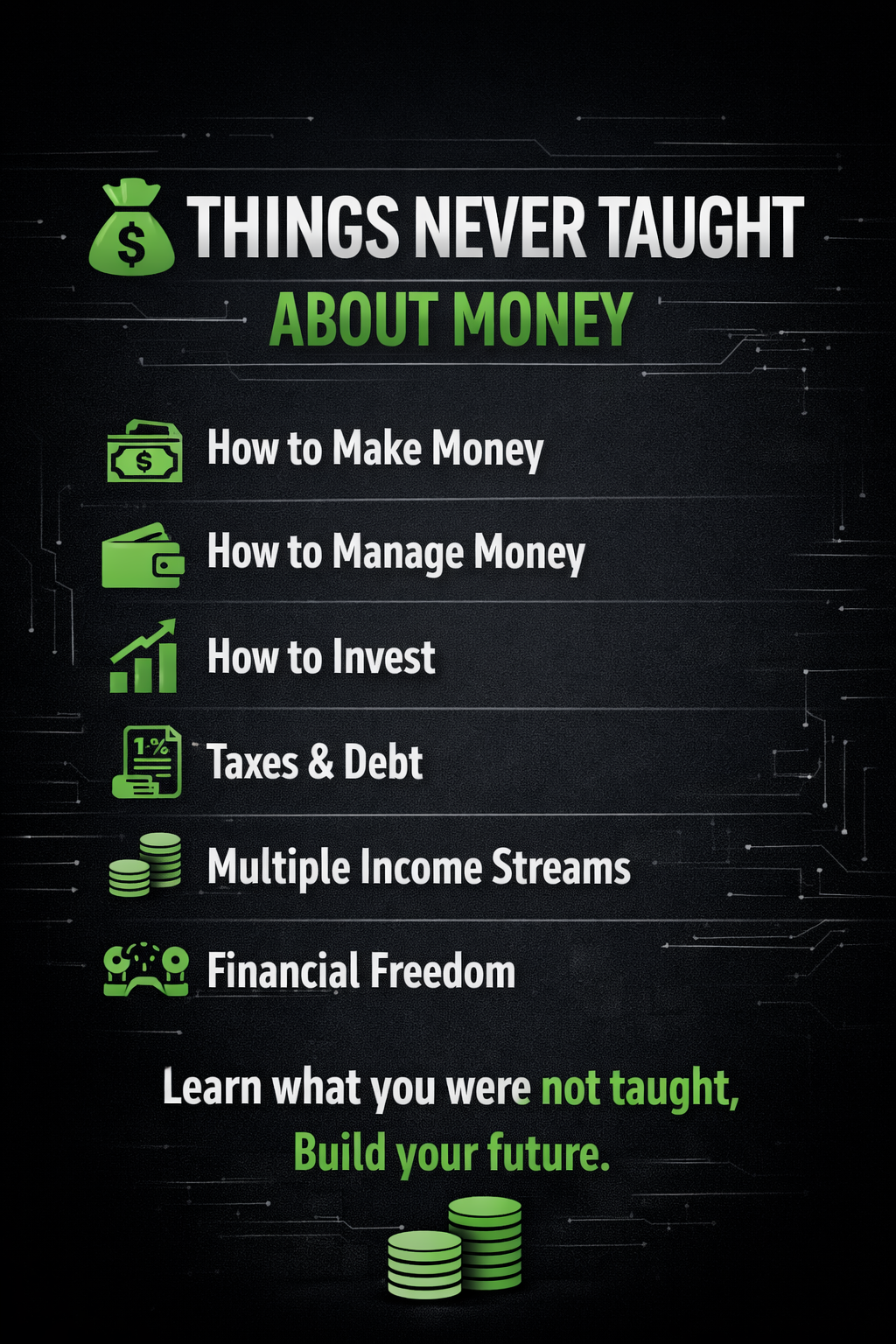 Learn them and Excel financially 💸💵

#FinancialEducation #MoneyMatters #WealthBuilding #LevelUp