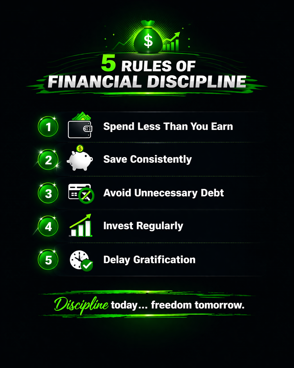 Wealth is built by habits… not luck.
#FinancialDiscipline #MoneyHabits #WealthBuilding #LevelUp #F...