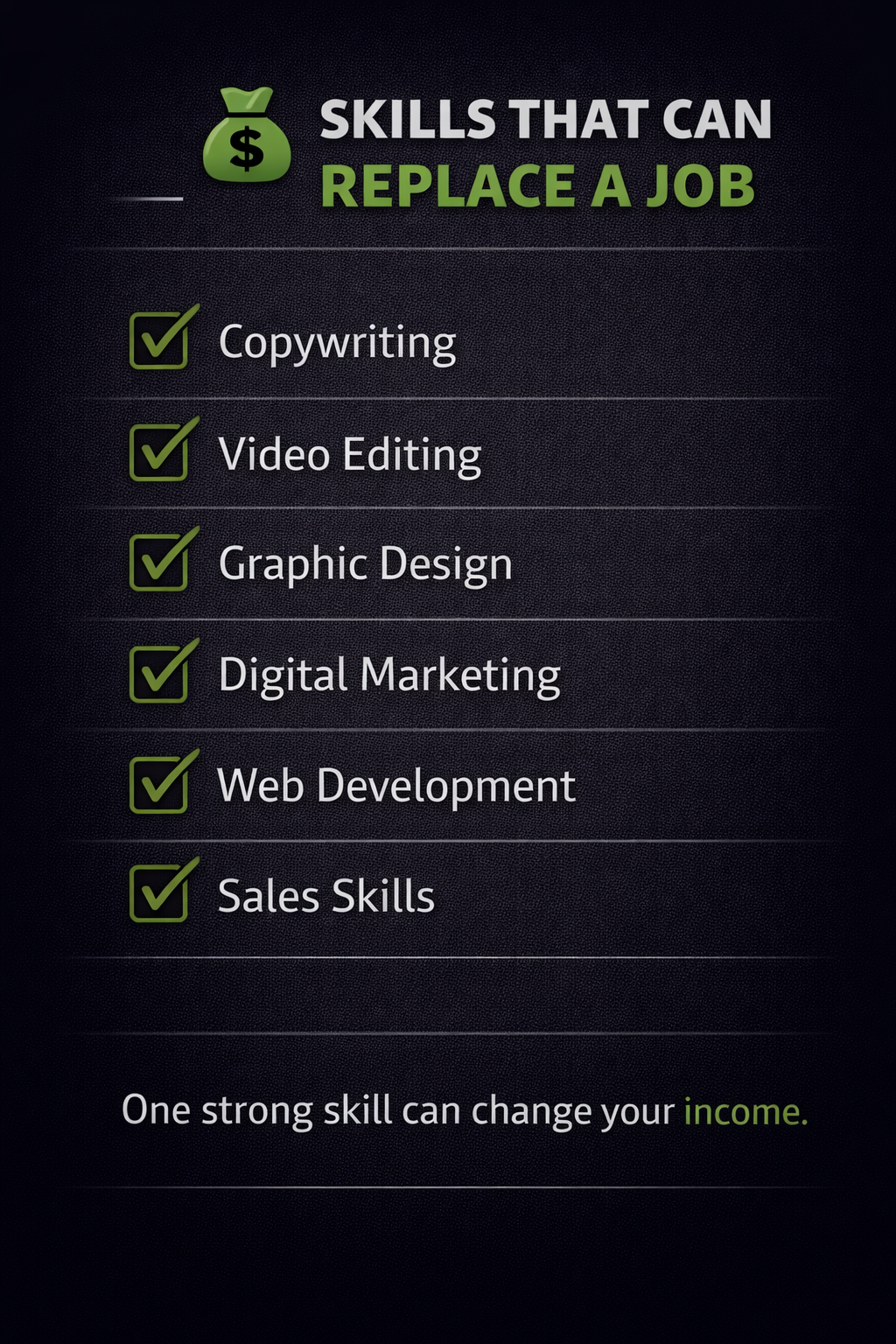Your job pays you once… skills can pay you forever.
#DigitalSkills #MakeMoneyOnline #Escape9to5 #L...