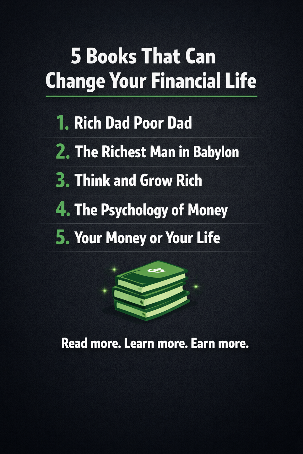 Make sure you read them, One book can change how you see money forever.
Happy New month🌿
#MoneyBo...