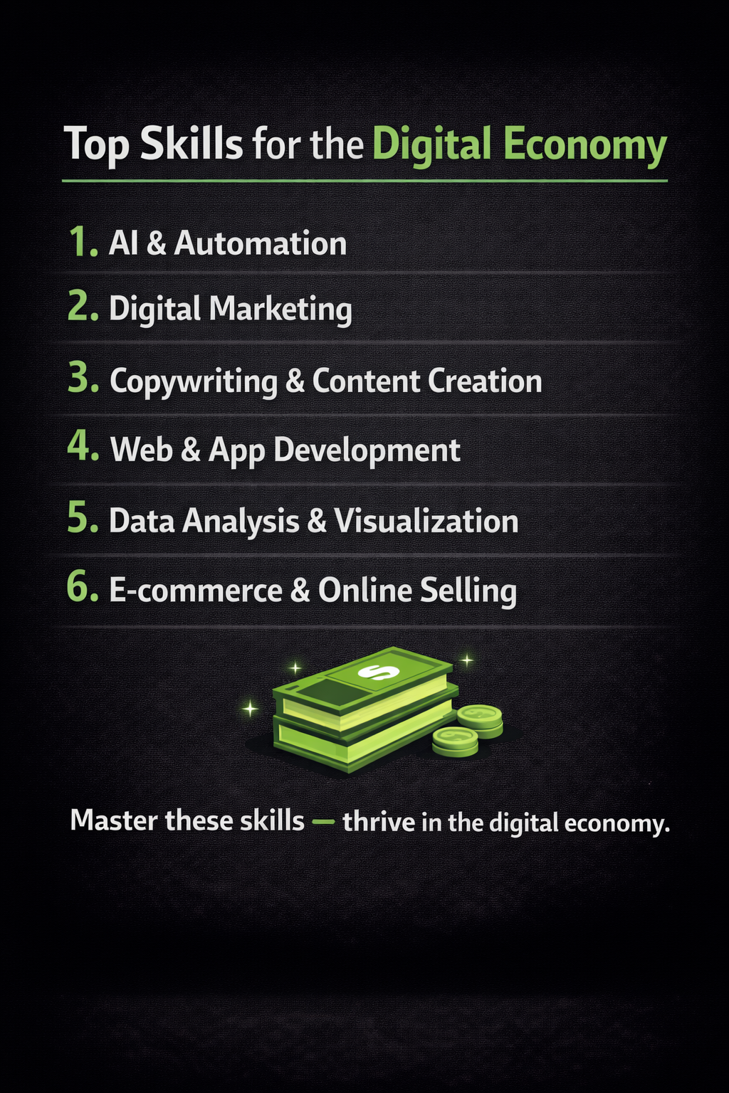 The digital economy rewards skills.
#DigitalSkills #FutureOfWork #OnlineIncome #DigitalEconomy #Lev...