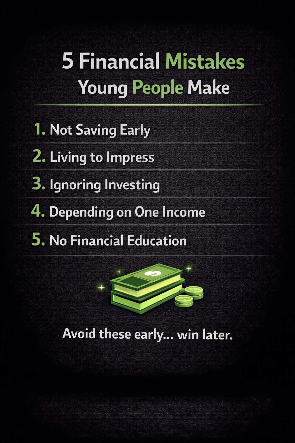 Make these mistakes early… and you’ll pay for them later.
#MoneyMistakes
