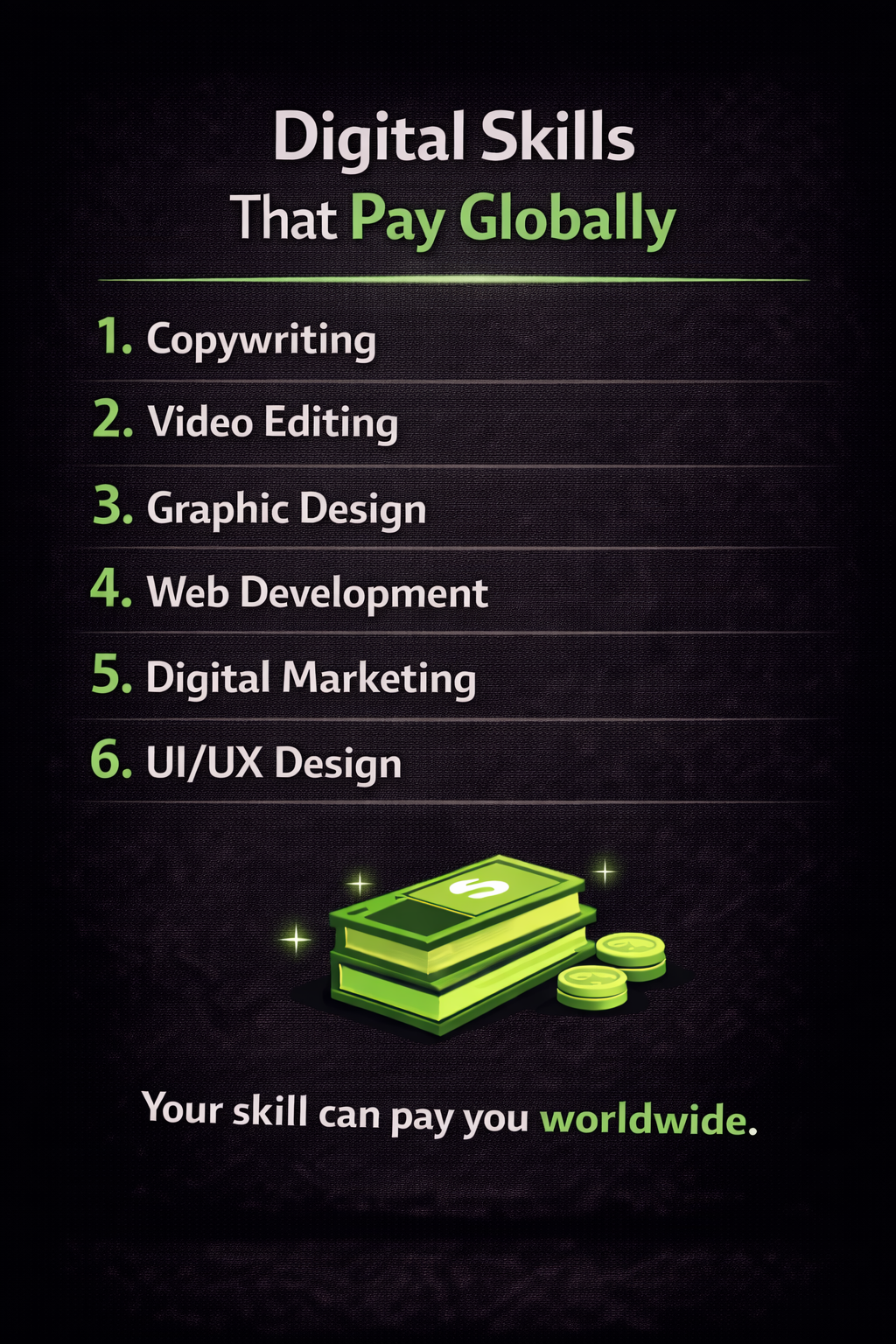 You don’t need to travel… your skill can go global.