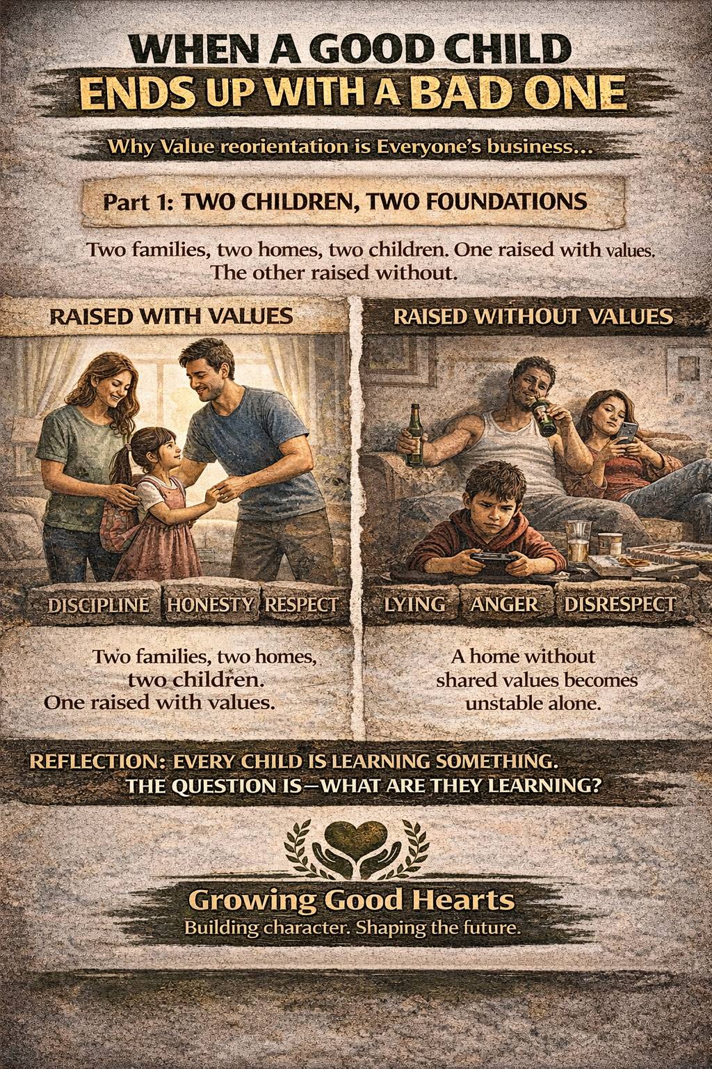 Value reorientation is everyone’s responsibility. If we become indifferent, today’s good children ma...