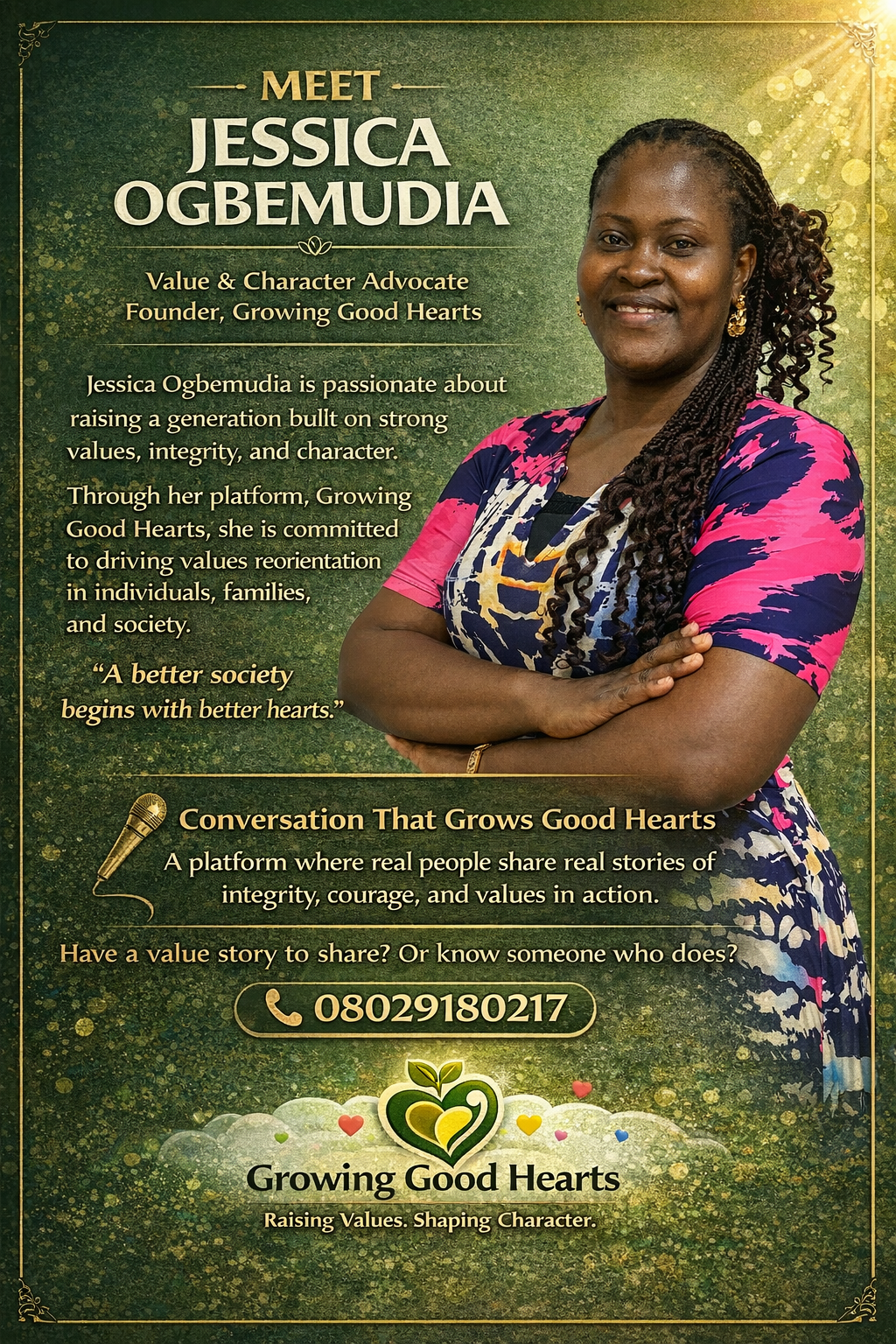 Conversation that Grows Good Hearts is a platform where you can share your story of how you stood f...
