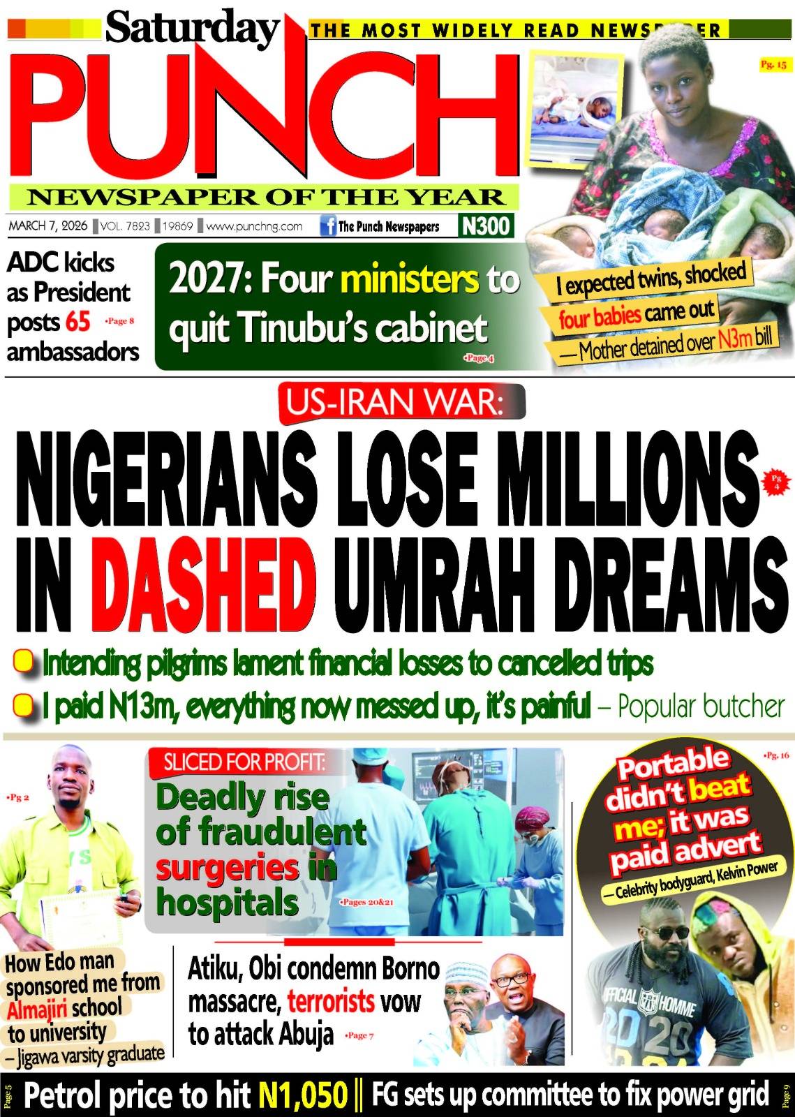 MARCH 7 - HEADLINES