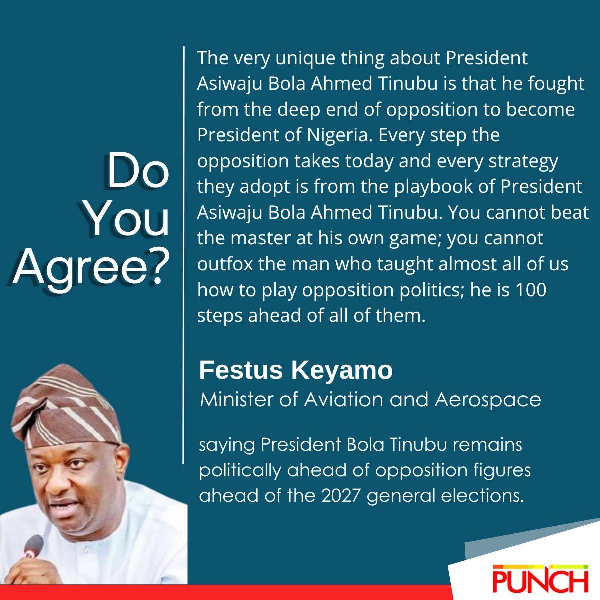Do you Agree?
https://punchng.com/2027-you-cant-beat-the-master-at-his-game-keyamo-tells-opposition...