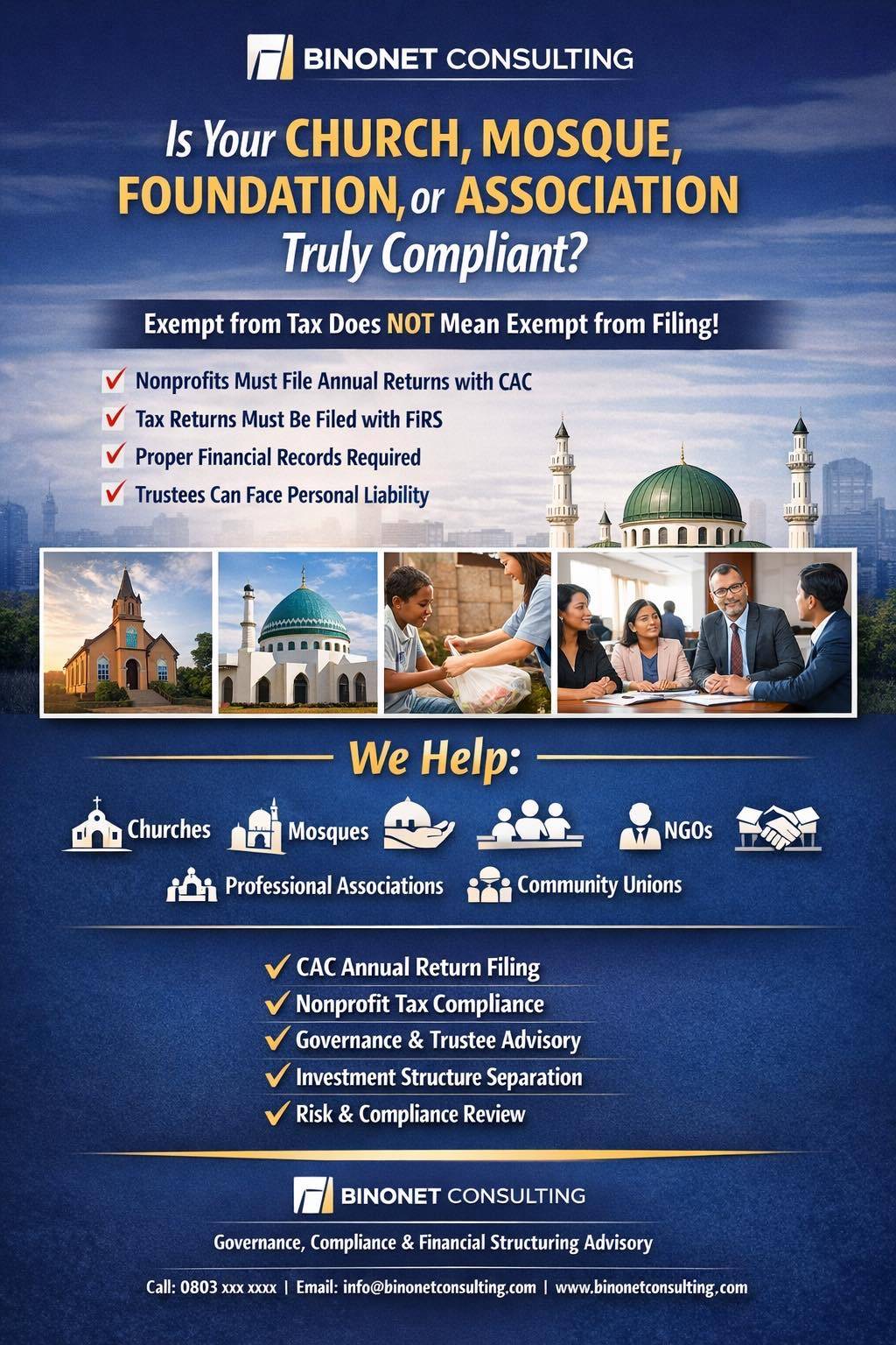 Is Your Association, Foundation, Church, or Mosque Actually Compliant?
Numerous nonprofits hold the...