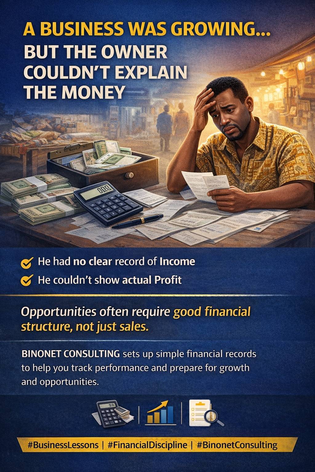 A trader had been running his business for years, and sales were increasing. From the outside, every...