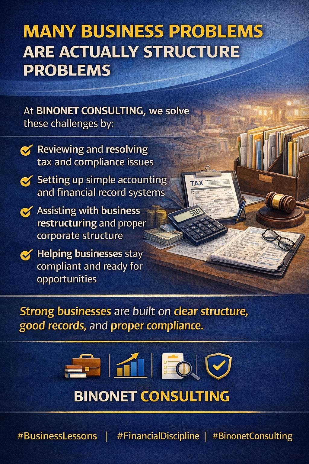 Many businesses struggle with tax issues, poor financial records, or unclear business structure. The...
