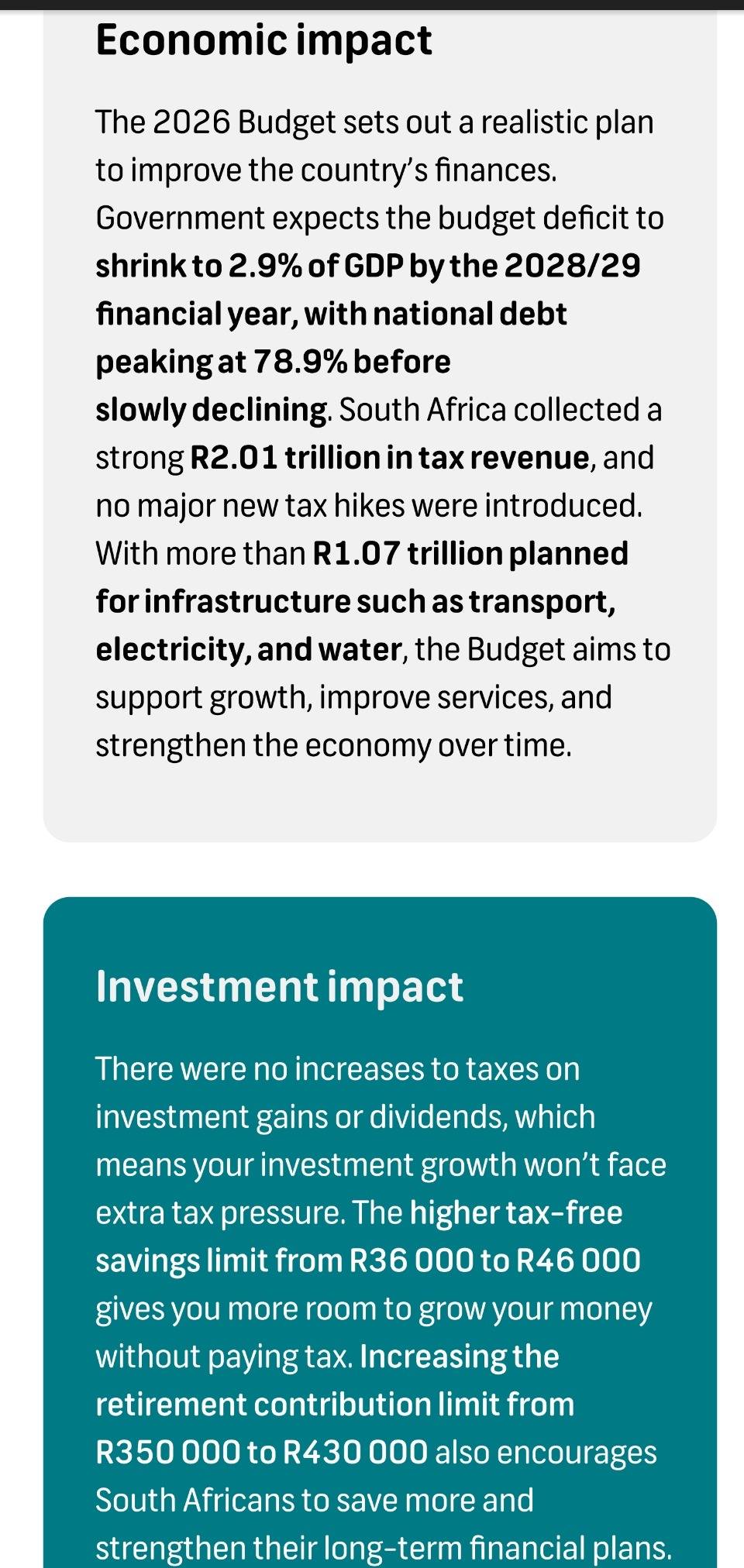 The South Africa 2026 Budget includes, "Tax the rich to feed the poor." Tax-free for low income ear...