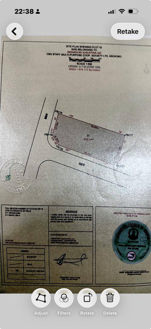 An estate plot in CBN estate Asokoro for sale buyer needs money 270m asking call 09078509503