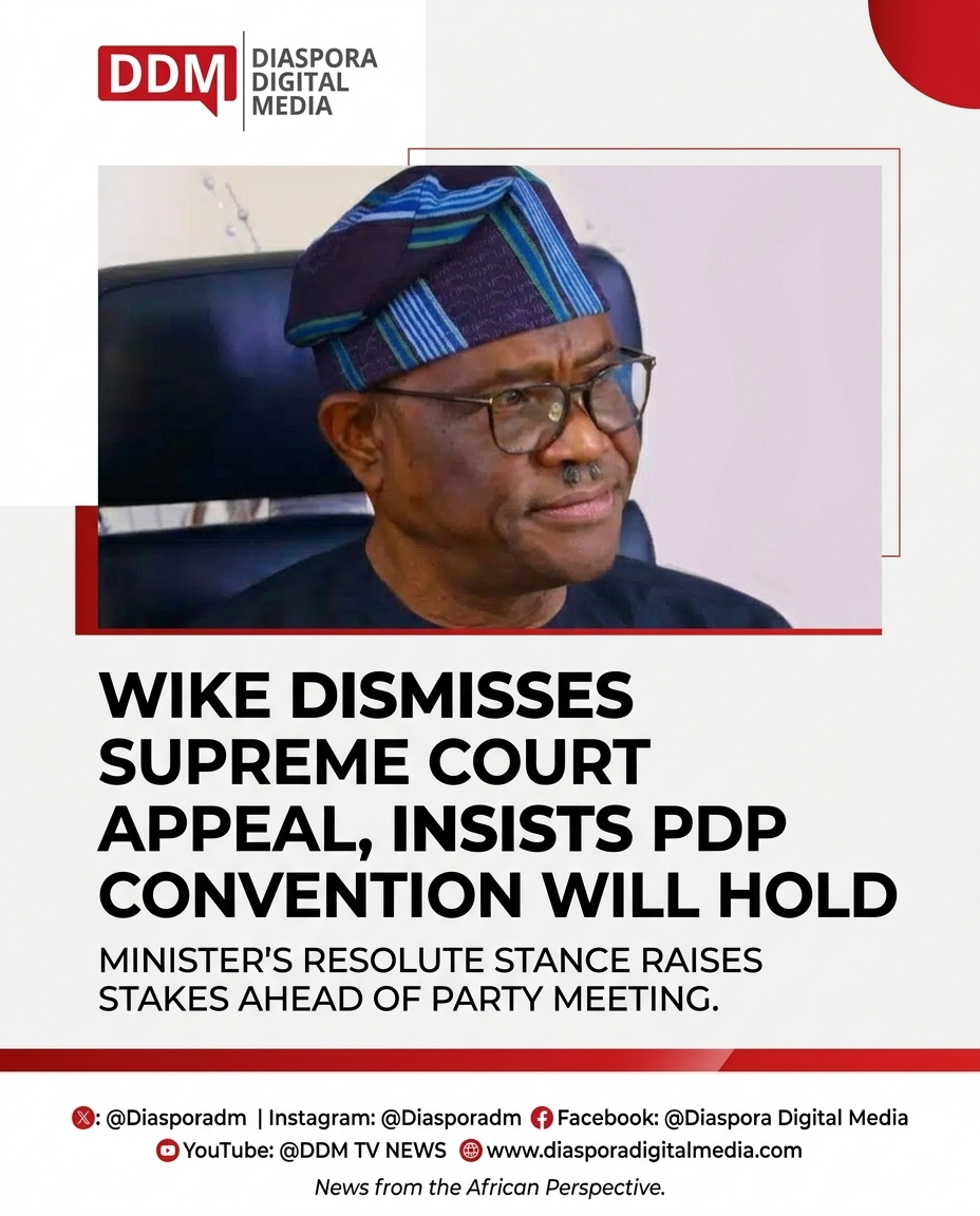 Wike dismisses Supreme Court appeal, insists PDP convention will hold.
Political tension rises as t...