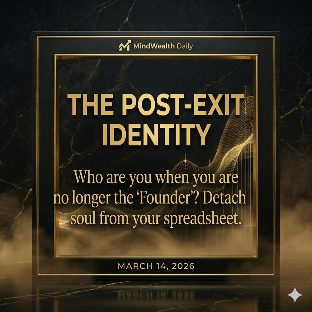 Day 26. The Post-Exit Identity
Success is a prison if you don't know who you are without the title...