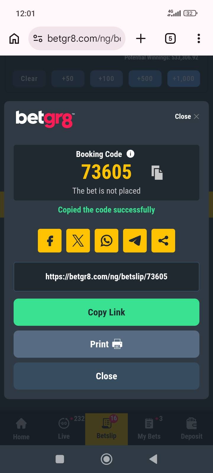 Today's game on betgr8