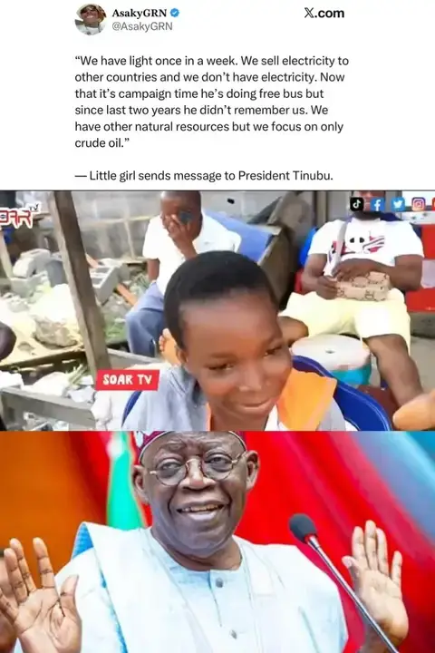 Just in: “We have light once in a week. We sell electricity to other countries and we don’t have ele...