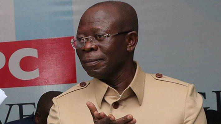 Oshiomhole dismisses footage of him massaging a South African influencer’s feet aboard a private jet...