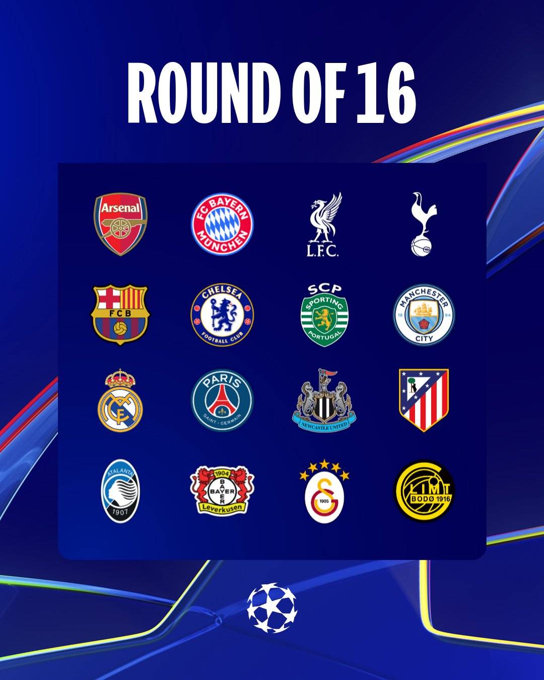 Do you see your team? ๐
The last 16 is locked in ๐
#UCL
Rep your team below