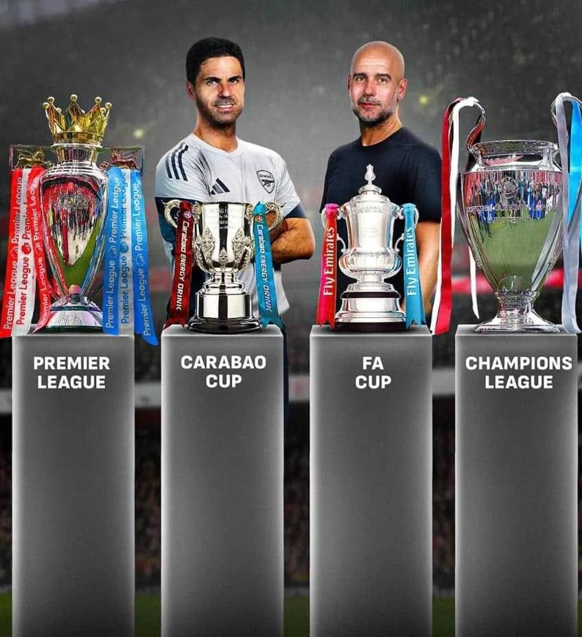 ๐ฒ๐๏ธ| The 2025/26 season is the ๐๐๐ฅ๐ฆ๐ง ๐ง๐๐ ๐ two English clubs will still be chasing a quadruple in Ma...