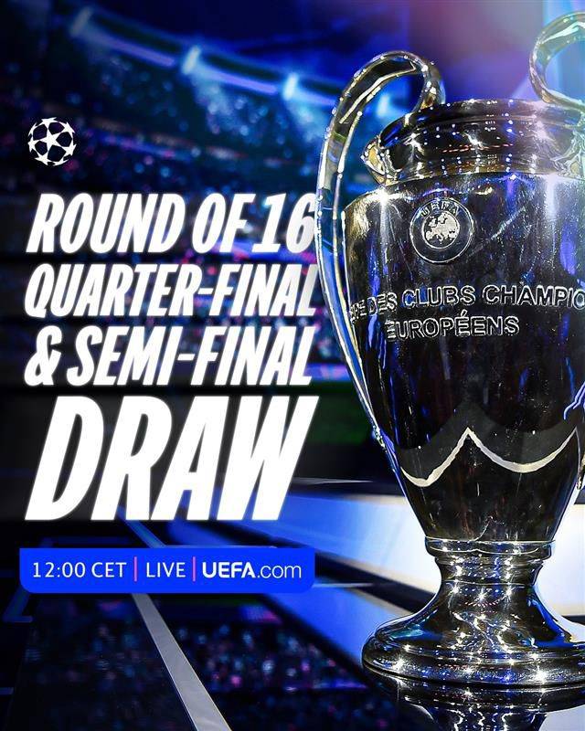 It's Champions League draw day ๐
โ 12:00 CET
๐ Nyon
#UCLdraw | #UCL