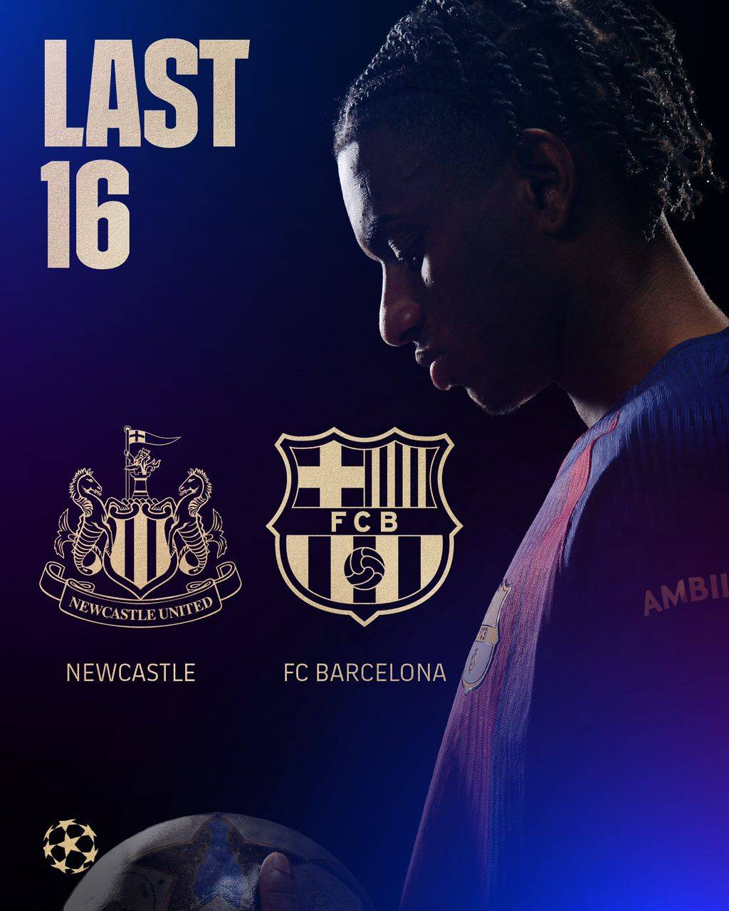 ✅| OFFICIAL: Barça will face Newcastle in the Round of 16 of the UEFA Champions League.