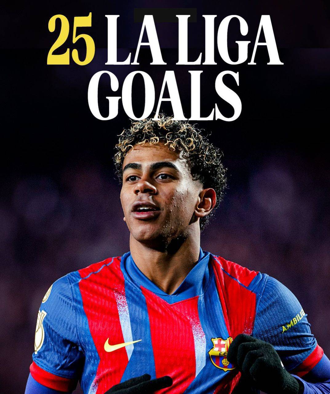 ๐ฅ๐ฅ๐จ| Lamine Yamal is the first player to reach 25 goals before turning 19 in Europeโs top five le...