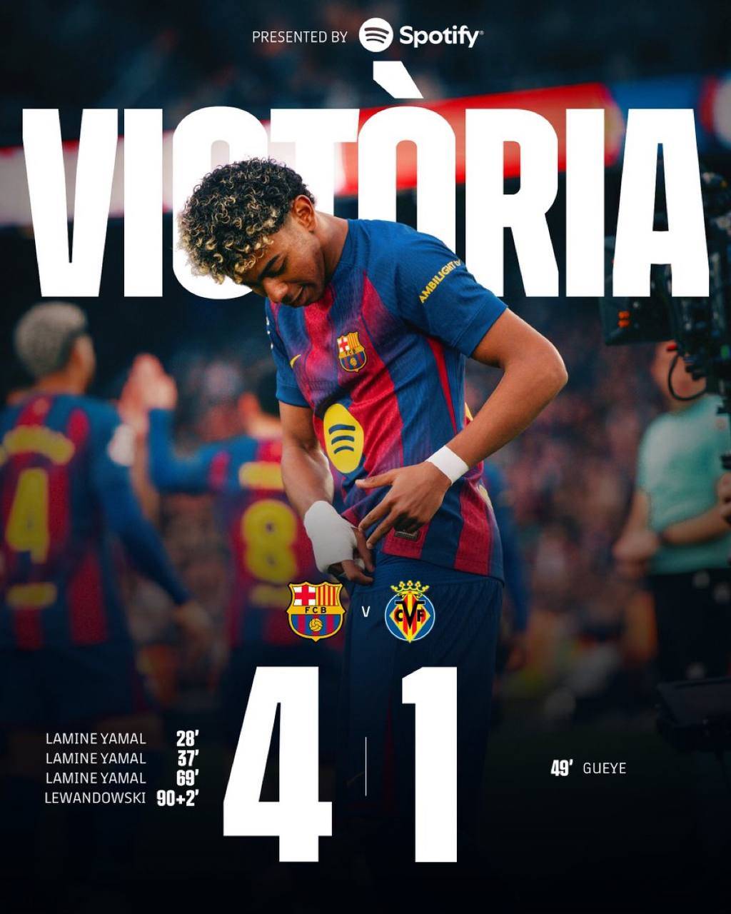 FULL TIME: FC Barcelona 4-1 Villarreal.

Great display from Barça overall.