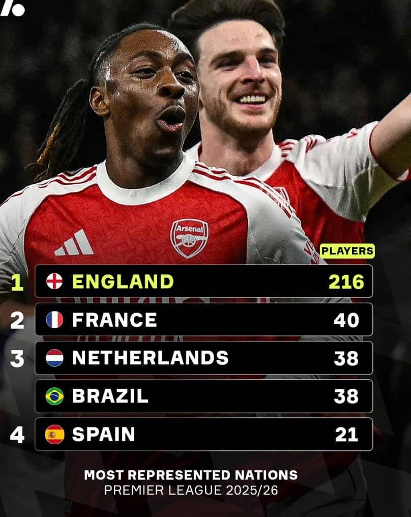 The most represented countries in the Premier League this season 🦁🌎
