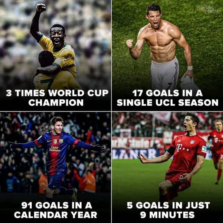 Which record is easy to be broken?
Messi ๐
Ronaldo โค๏ธ
Pele ๐ค
Lewandowski ๐