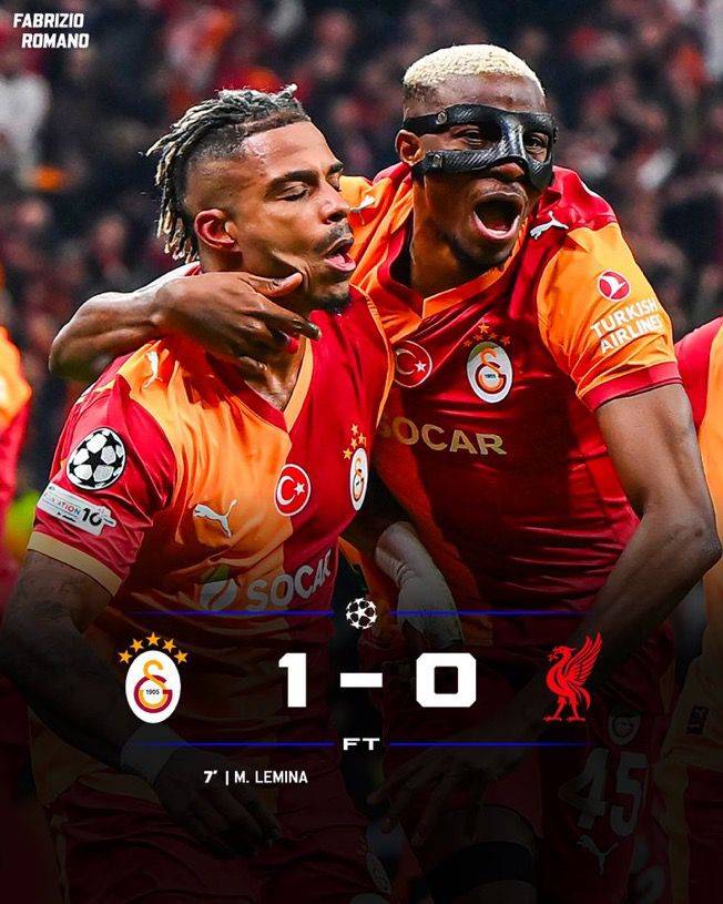 Galatasaray beat Liverpool in UCL round of 16 first leg! ❤️💛