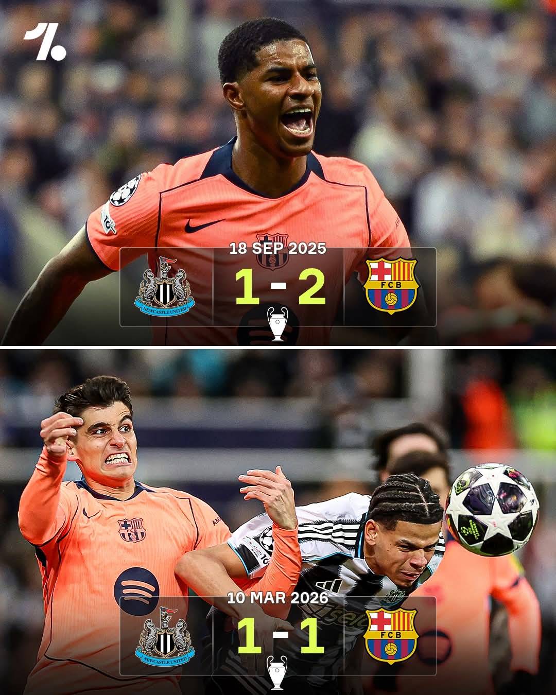 A last minute penalty means Barcelona are undefeated at St. James' Park this season ๐
โ