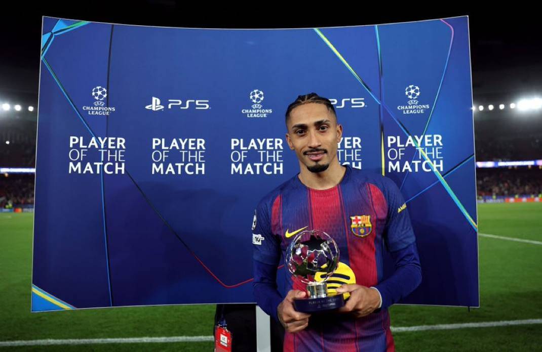 ๐จ ๐ข๐๐๐๐๐๐๐: Raphinha has been crowned MAN OF THE MATCH! ๐ง๐ท๐