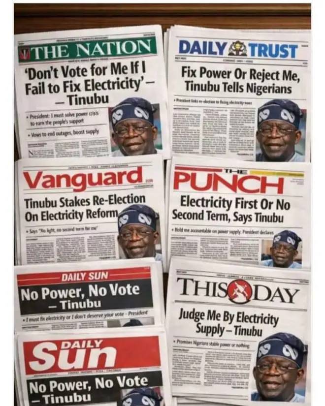 President Bola Tinubu once told Nigerians not to vote him for second term if he fails to provide el...