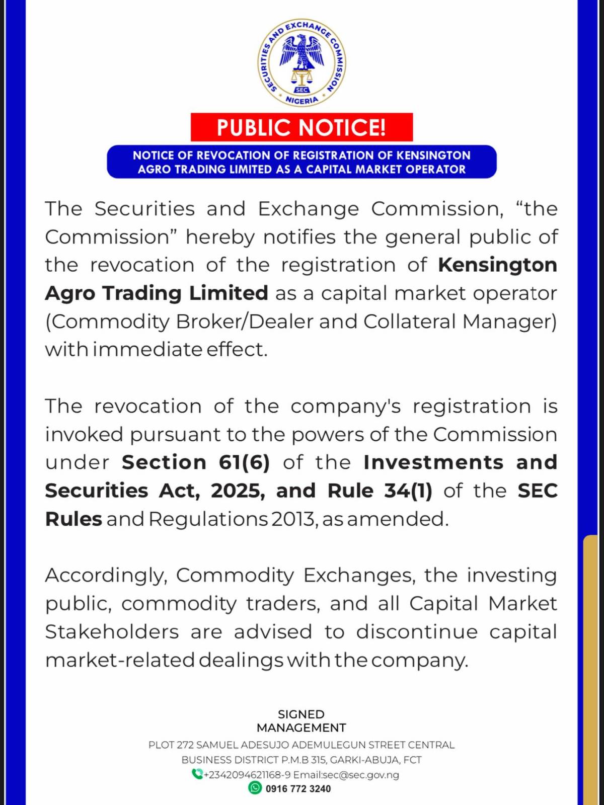 #SEC Public Notice: 
Stay informed!
