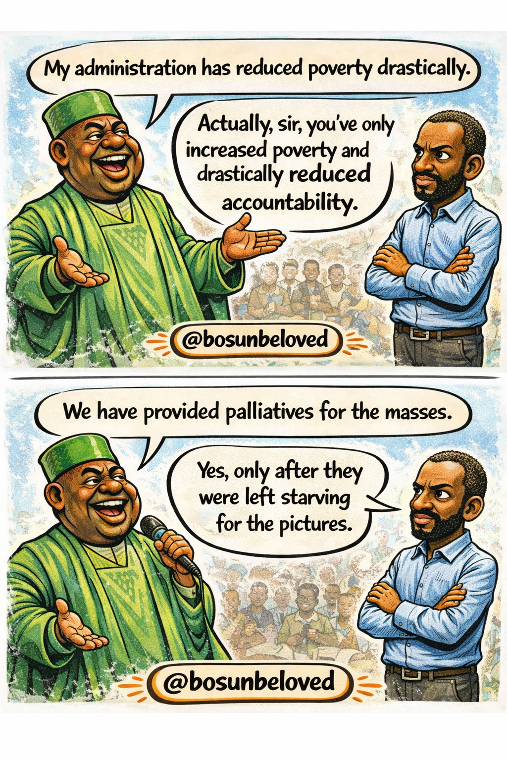 I’m introducing “The Masses & The Politician: A Satirical Series.

Through humor, I explore the dyna...