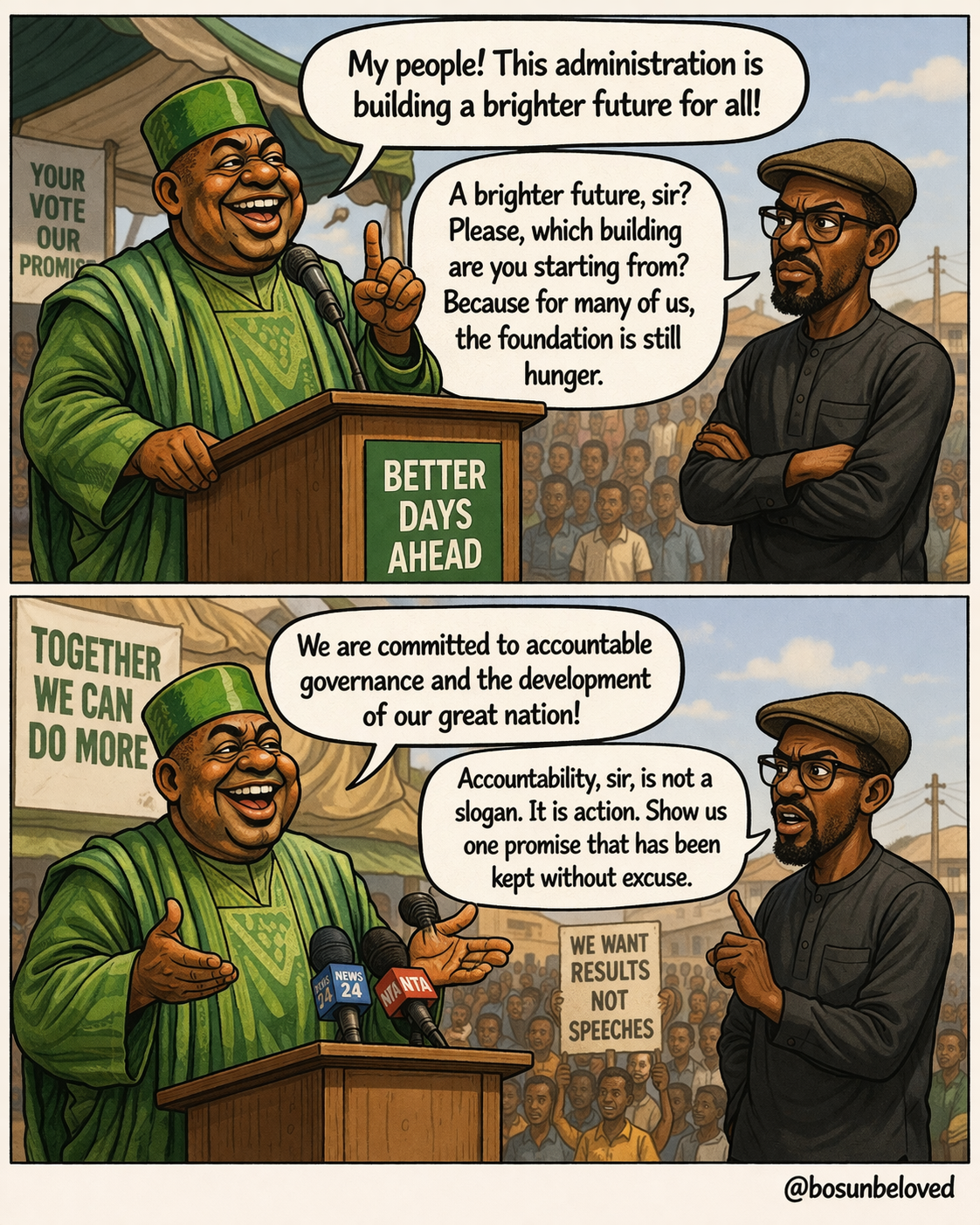 The Masses & The Politician
A Satirical Series
The masses are not one voice.
Some echo.
Some think....