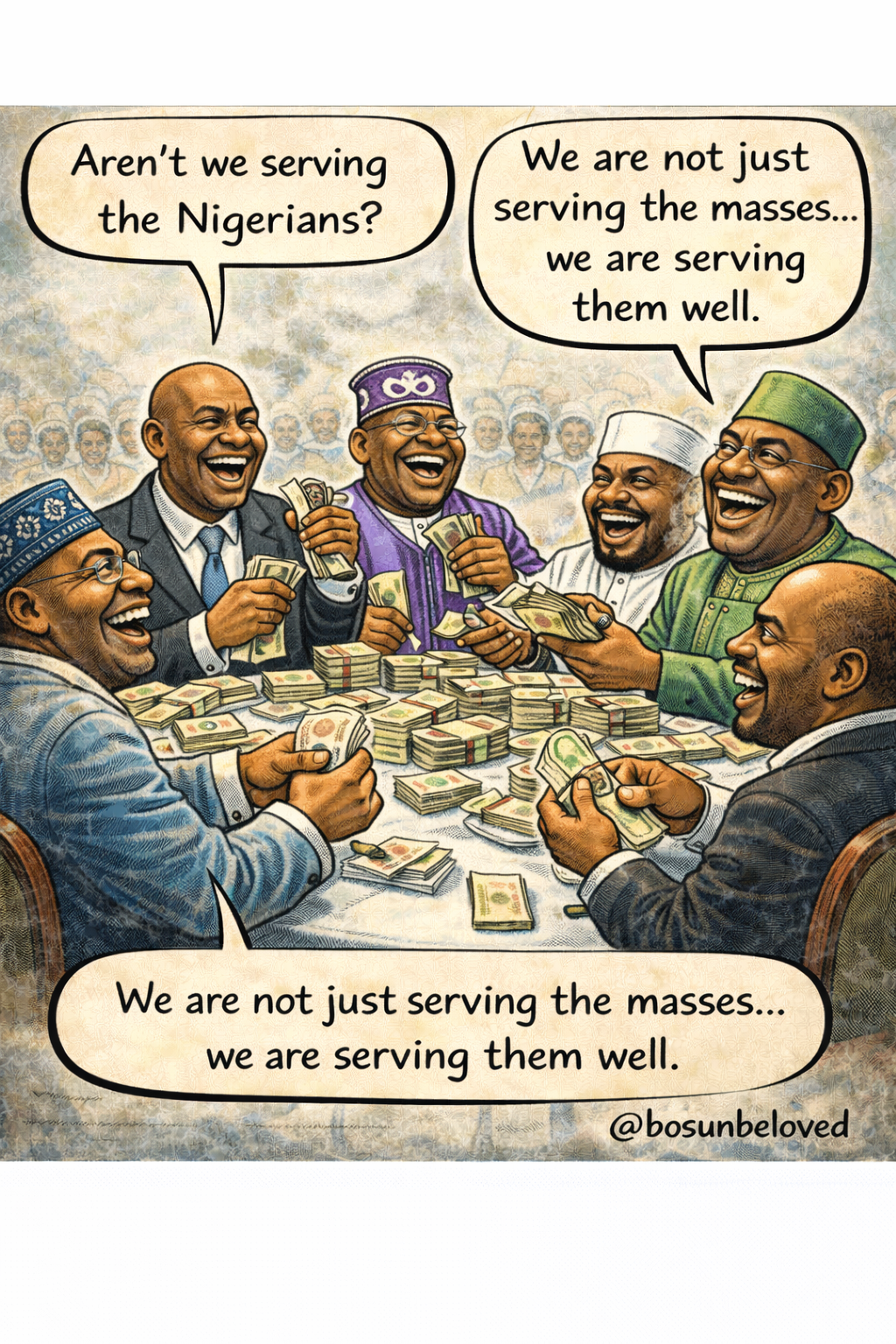 They say they are serving the people
but the table tells a different story.
While the masses tighte...