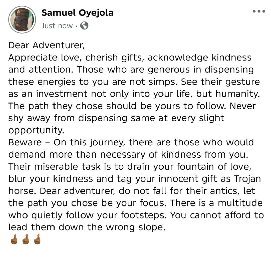 Post by SAMUEL OYEJOLA