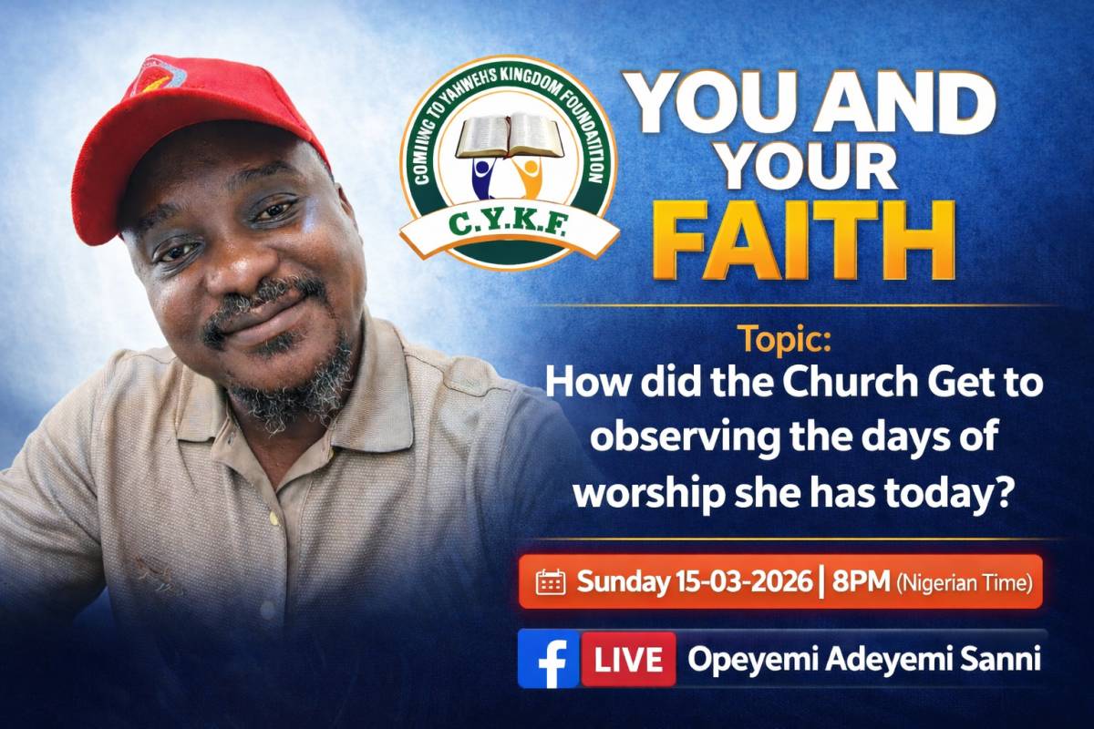 Tonight by 8pm Facebook live. Search for OPEYEMI ADEYEMI SANNI on Facebook