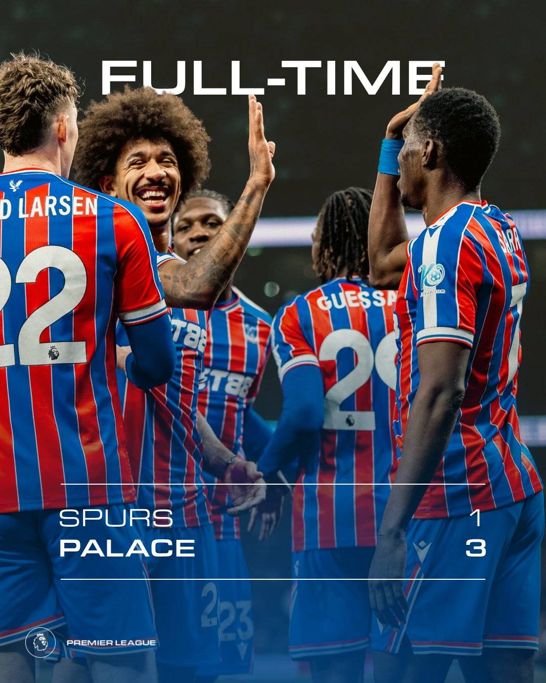 NOW: Crystal Palace secures a fantastic surprising win, leaving #Spurs with rising relegation fears....
