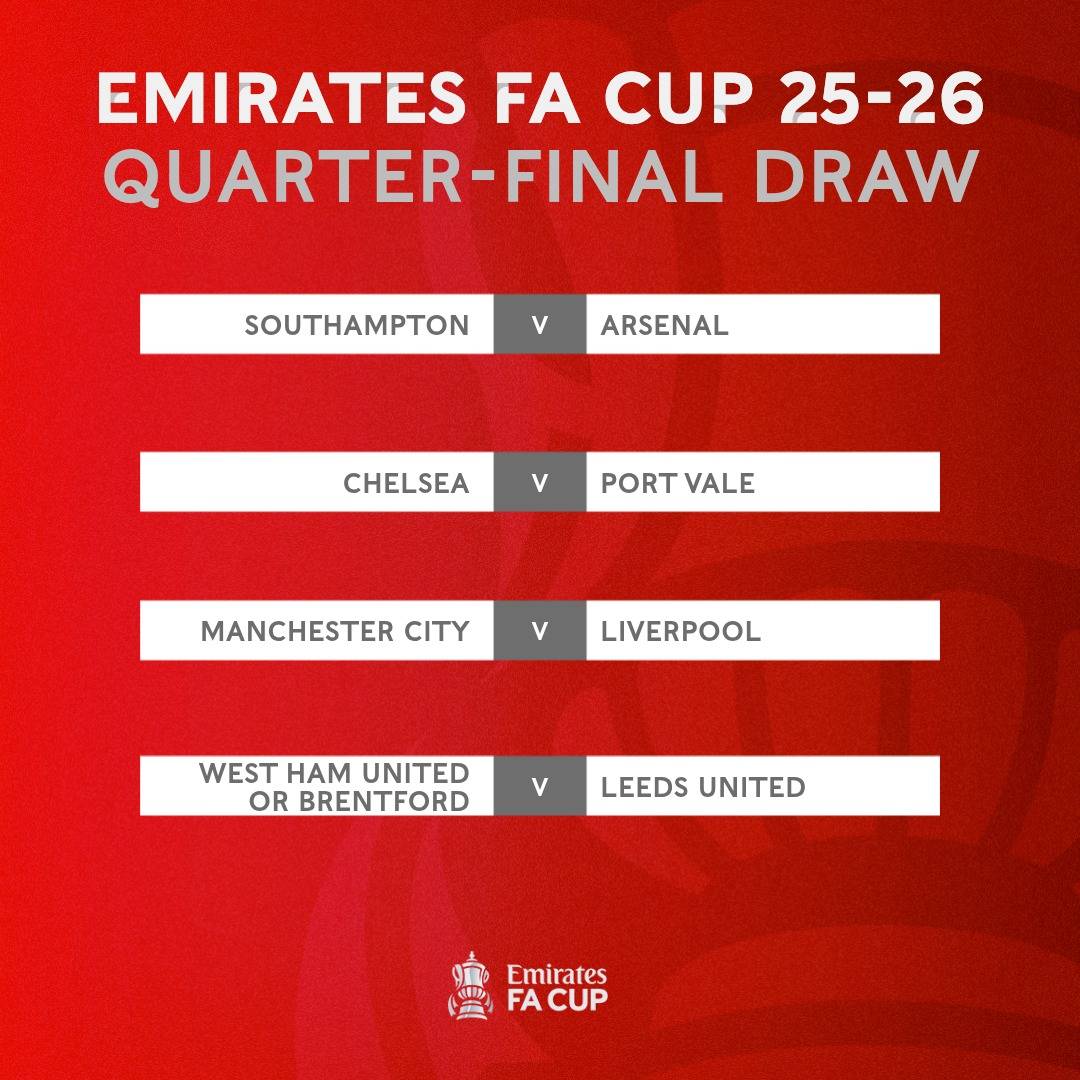 The #EmiratesFACup quarter-final draw has been officially announced โฝ๐
More memorable moments are...