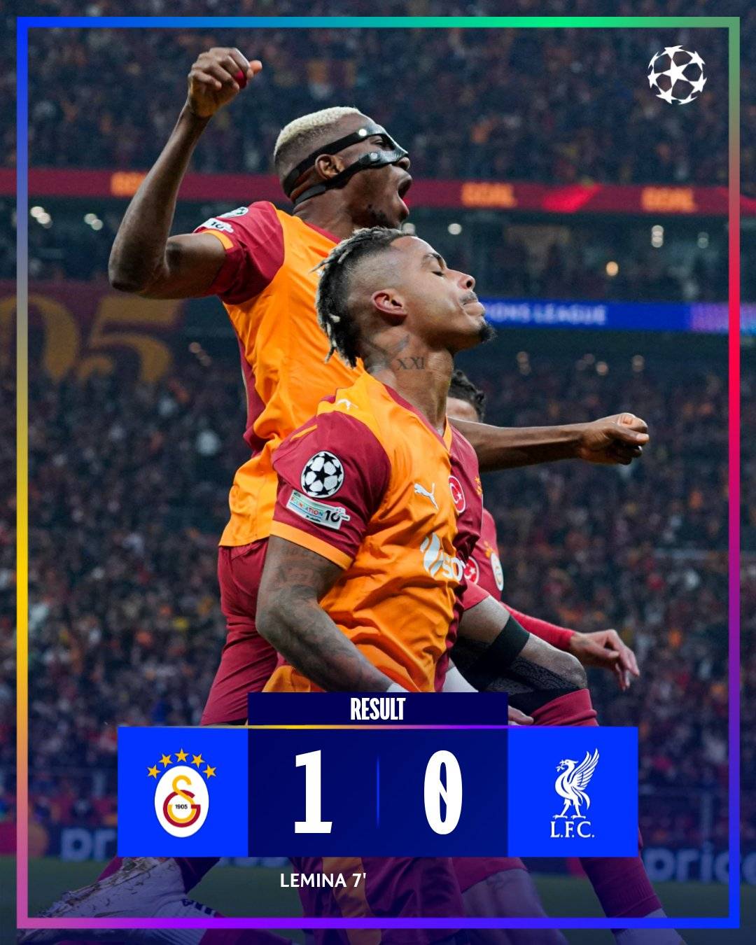🏆🔥 The results of the first Champions League : Round of 16 four games are: 

⚽ #Galatasaray 1 - 0...