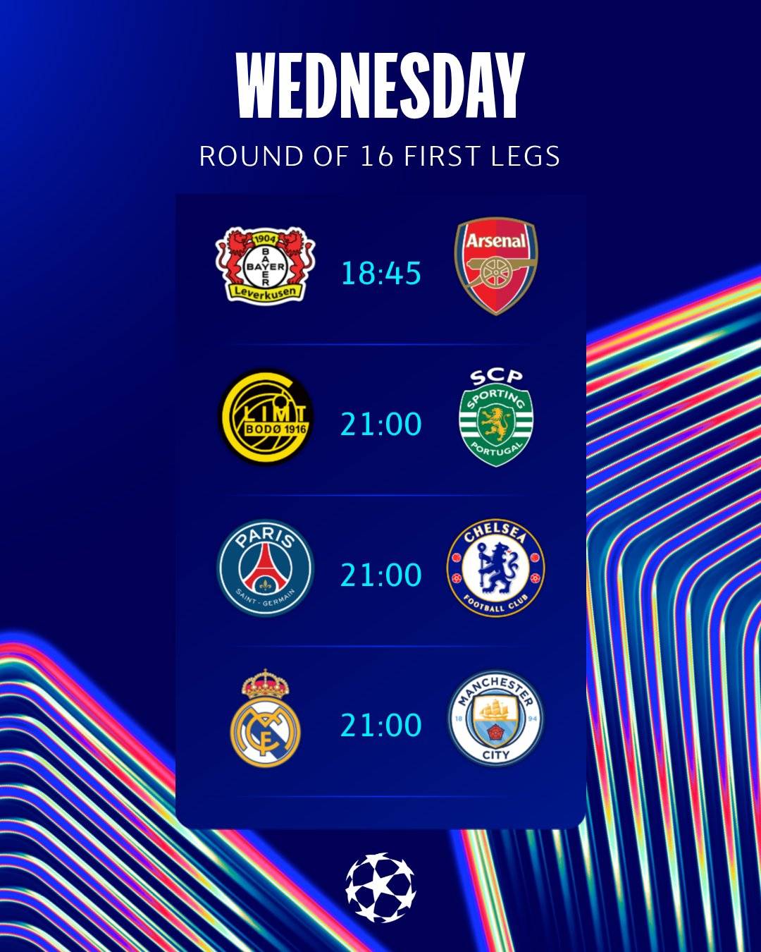 ๐ The #ChampionsLeague round of 16 continues tonight โฝ๐ฅ
Which teams do you believe will be today...