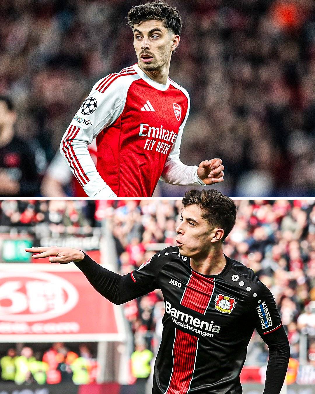 #Arsenal's Kai Havertz scores against his former team #Leverkusen and ties the game š„
ā½ Bayern 04...