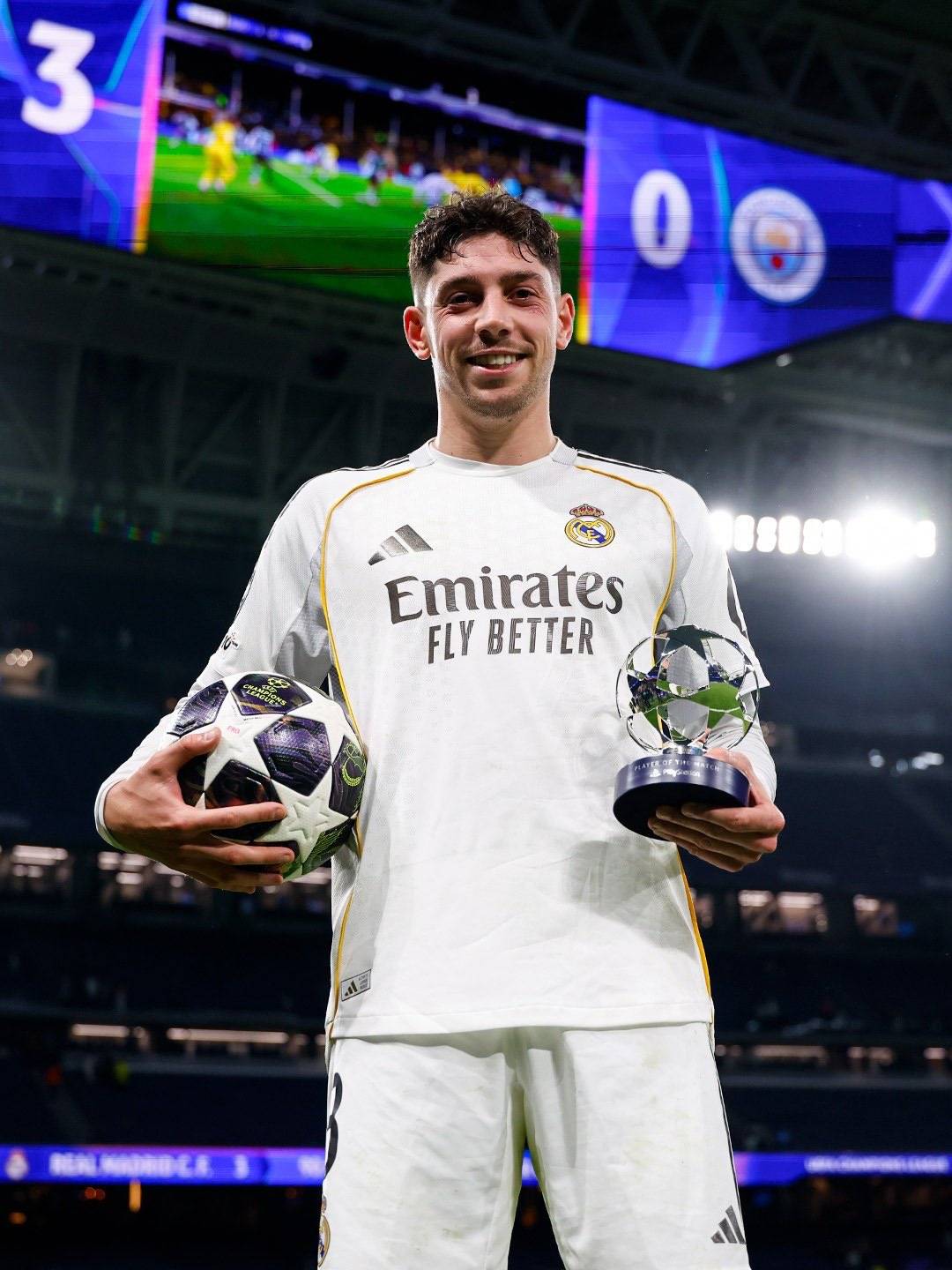 ๐ After tonight's HAT-TRICK Federico Valverde was awarded as #UEFA "Man of the Match" for #RealMadr...